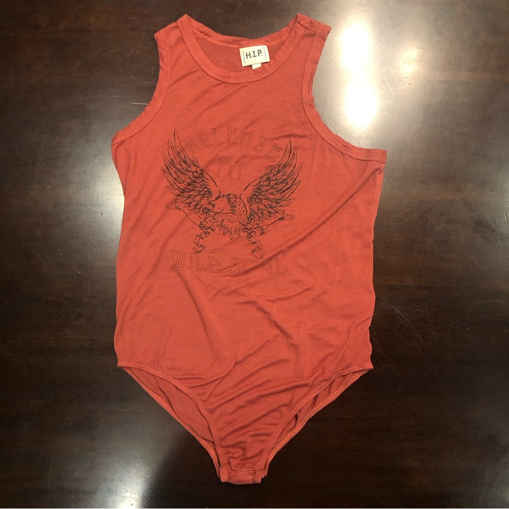 H.I.P. Women’s Bodysuit Tank Burnt Red Size Large